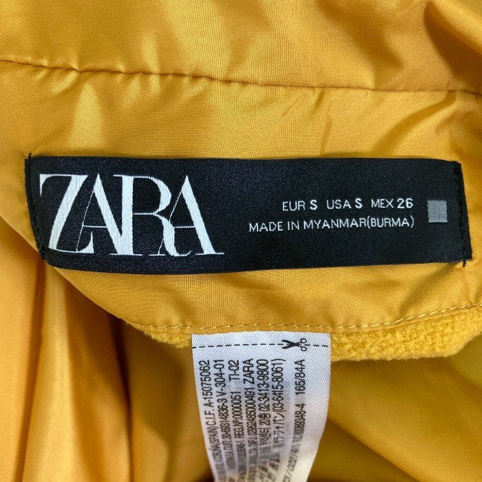 ZARA ザラ リバーシブル 中綿ロングベスト イエローブラック sizeS 瑞穂店