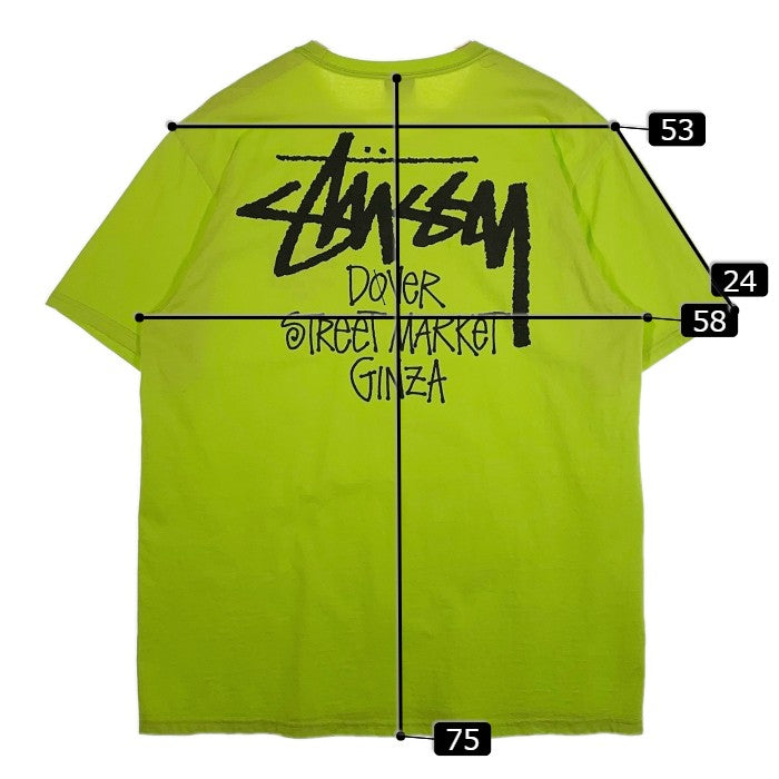 STUSSY ステューシー DOVER STREET MARKET GINZA プリントTシャツ ネオンイエロー Size L 福生店