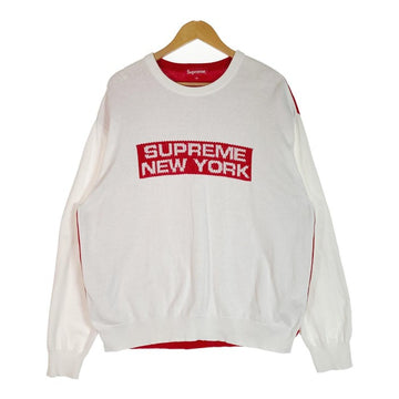 SUPREME シュプリーム 22SS 2-Tone Sweater ツートーンスウェッター ホワイト sizeXL 瑞穂店