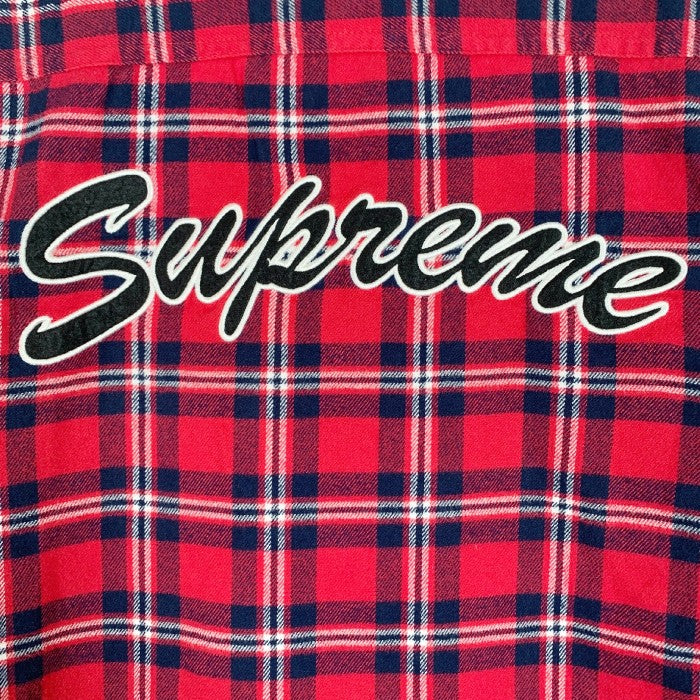 SUPREME シュプリーム 19AW Arc logo Quilted Flannel Shirt アーチロゴ キルティング フランネルシャツ レッド Size M