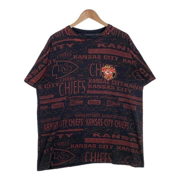 NFL KANSAS CITY CHIEFS チーフス 総柄 オーバープリント Tシャツ ブラック Size XL 相当 福生店