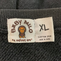 A BATHING APE アベイシングエイプ Baby Milo ベビーマイロ プリント スウェットクルーネック トレーナー ブラック Size XL 福生店