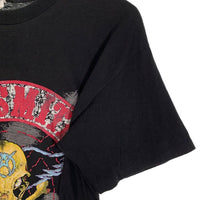 90's AEROSMITH エアロスミス PUMP TOUR 1990 プリントTシャツ ブラック PUSHEAD パスヘッド 袖裾シングル Size L 福生店