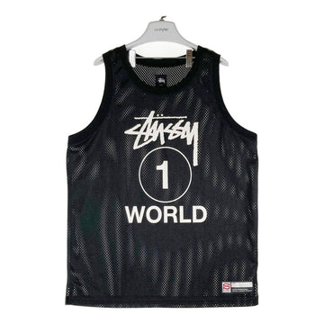 STUSSY ステューシー メッシュ タンクトップ ブラック sizeL 瑞穂店