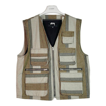 STUSSY ステューシー Stripe Cargo Vest ストライプカーゴベスト マルチカラー sizeL 瑞穂店