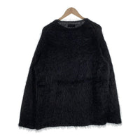 Yohji Yamamoto POUR HOMME ヨウジヤマモト プールオム 10G HALF CARDIGAN FUR FINISH CREW  NECK ハーフカーディガン ファーフィニッシュ クルーネック モヘア ブラック HE-K01-190 Size 3 福生店