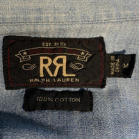 RRL ダブルアールエル シャンブレー ウエスタンシャツ ライトブルー ラルフローレン Size M 福生店