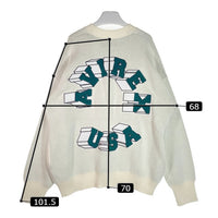 AVIREX アヴィレックス COTTON KNIT CARDIGAN CIRCLE LOGO サークルロゴ コットンカーディガン ホワイト sizeM 瑞穂店