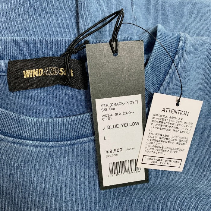 ウィンダンシー 23SS クラックプリント Tシャツ ブルー サイズ L