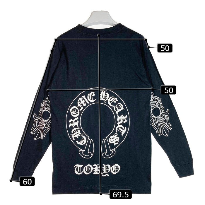 CHROME HEARTS クロムハーツ TOKYO限定 ホースシューバックプリント L/S Tee ロンT ブラック sizeM 瑞穂店