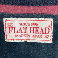 THE FLAT HEAD フラットヘッド ボーダーTシャツ 臙脂 レッド × ブラック size42 瑞穂店