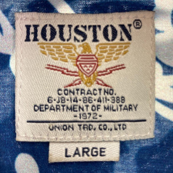 HOUSTON ヒューストン 40391 アロハシャツ アラベスク柄 ブルー sizeL 瑞穂店