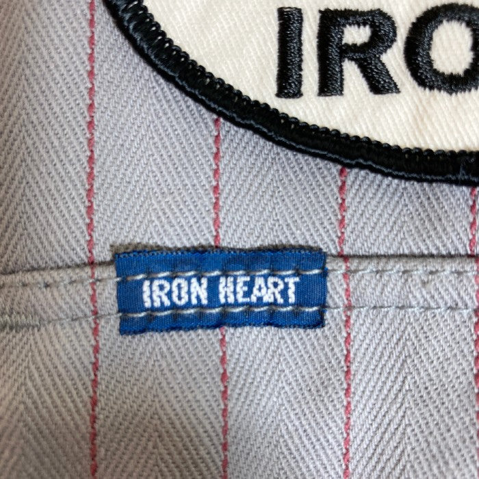 IRON HEART アイアンハート 10oz COTTON HERRINGBONE STRIPE WORK SHIRTS ヘリンボーン ワークシャツ グレー sizeL瑞穂店
