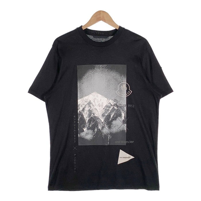 MONCLER GENIUS モンクレールジーニアス 21AW And Wander アンドワンダー T-SHIRT SS プリント Tシャツ ブラック Size L 福生店