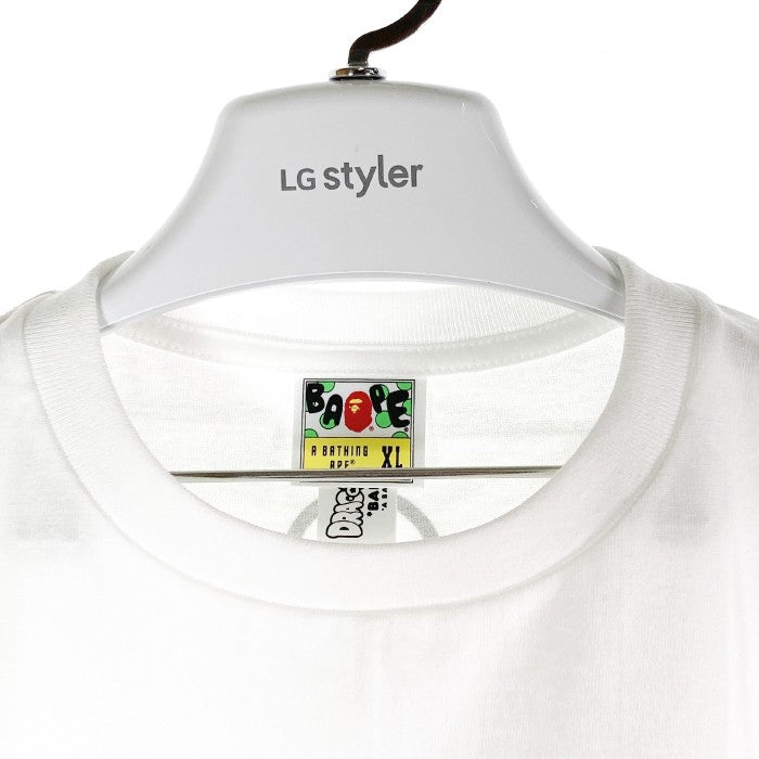 A BATHING APE アベイシングエイプｘDRAGON BALL Z ドラゴンボールZ BABY MILO MR SATAN&CELL ミスターサタン セル ホワイト sizeXL 瑞穂店