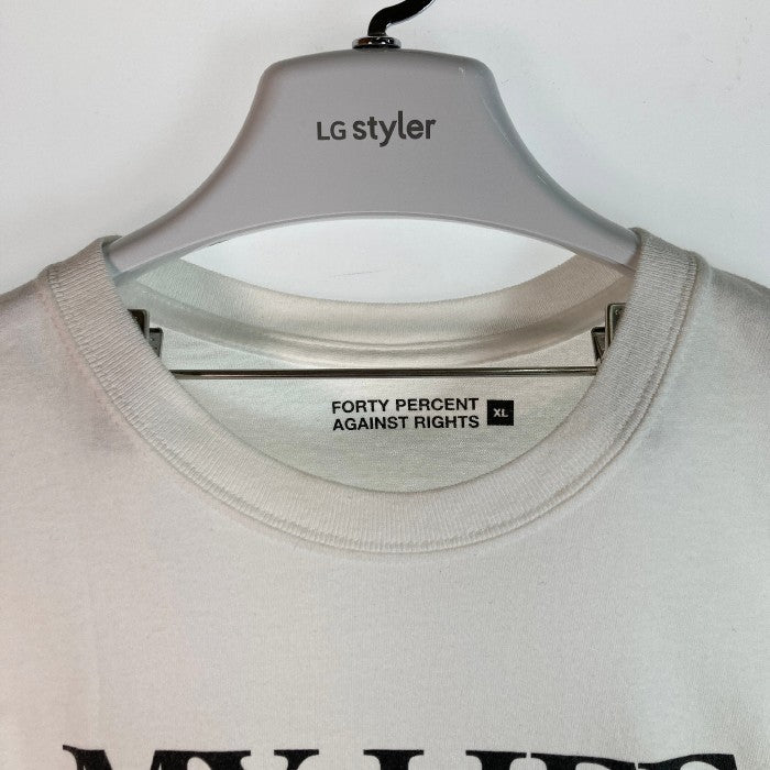 FORTY PERCENT AGAINST RIGHTS フォーティーパーセントアゲインストライツ MY LIFE  TEE Tシャツ ホワイト sizeXL 瑞穂店