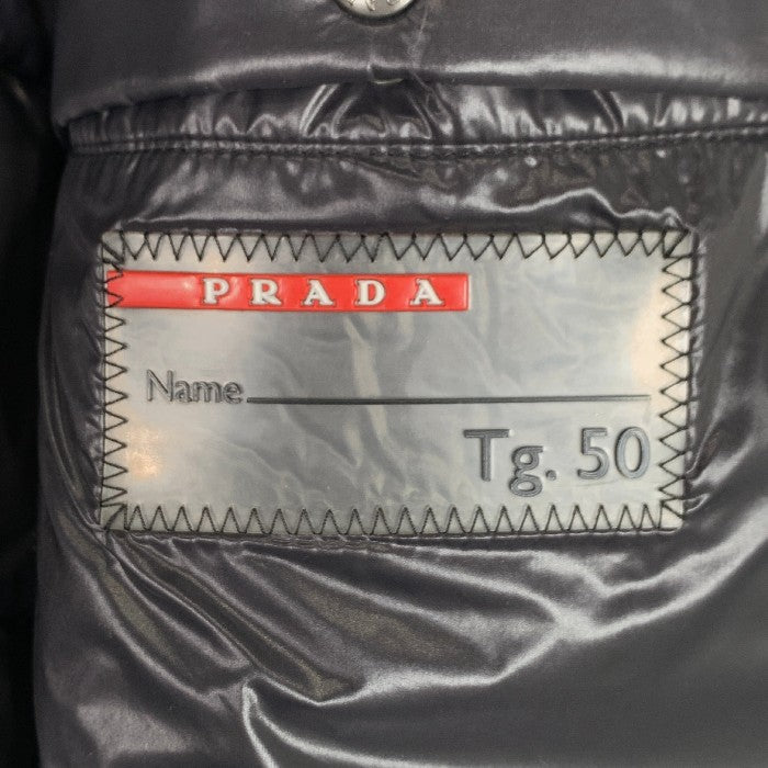 PRADA SPORTS プラダ スポーツ プレートロゴ ナイロン ダウンジャケット ネイビー Size 50 福生店