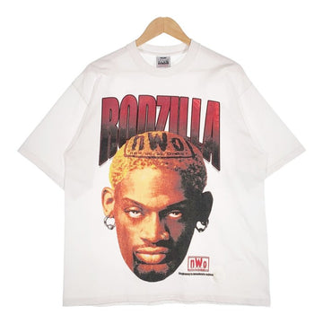 US古着 00's Dennis Rodman デニスロッドマン RODZILLA n.w.o. Tee プリントTシャツ PRO CLUB 補修あり ホワイト Size XL 福生店