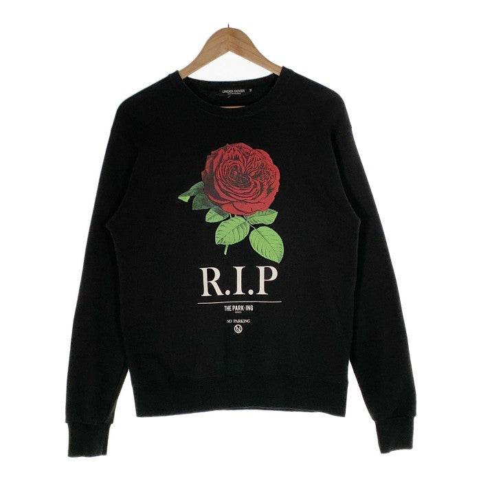 UNDERCOVER アンダーカバー R.I.P ローズプリント クルーネックスウェットトレーナー ブラック Size M 福生店