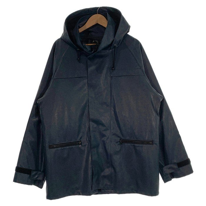 A.P.C. アーペーセー ジップアップ フーデッド ジャケット 中綿 ネイビー ライナー付 HIVER 2001 フランス製 Size 1 福生店