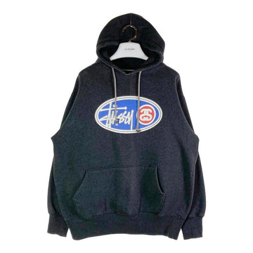 STUSSY ステューシー 90's MADE IN USA ロゴプリントパーカー ダークグレー sizeXL 瑞穂店