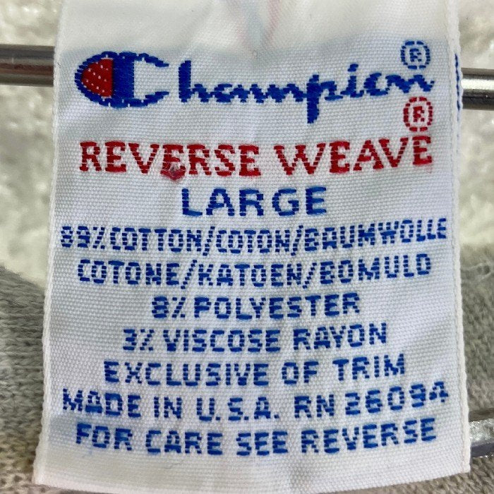 Champion チャンピオン 90s REVERSE WEAVE リバースウィーブ リブライン 刺繍タグ スウェット トレーナー パープル×グレー sizeL 瑞穂店