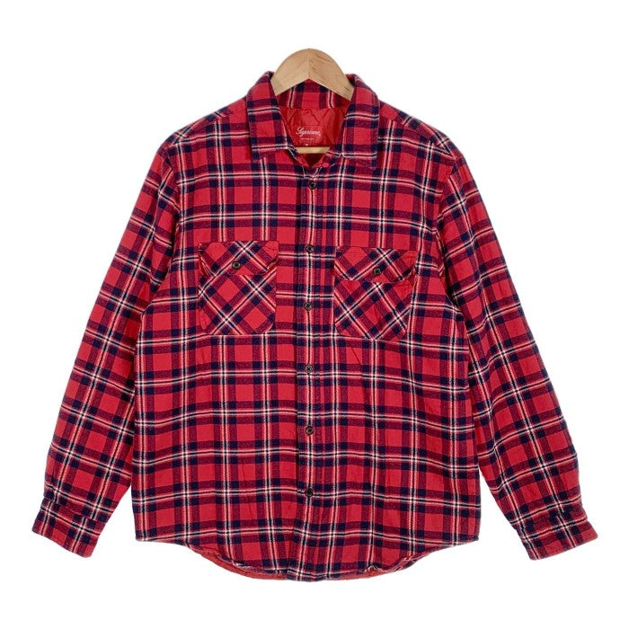 SUPREME シュプリーム 19AW Arc logo Quilted Flannel Shirt アーチロゴ キルティング フランネルシャツ レッド Size M 福生店