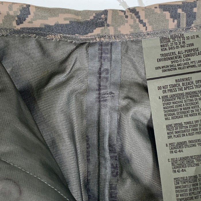 米軍 U.S.AIR FORCE APECS GORE-TEX TROUSERS デジタルタイガーカモ ゴアテックストラウザーパンツ 17年度会計 Size S-R 福生店