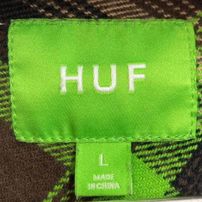 HUF ハフ SORRENTO FLANNEL SHIRT ブラウン×グリーン sizeL 瑞穂店