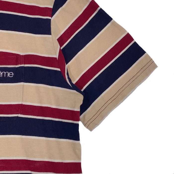 SUPREME シュプリーム 19SS Classic Logo Stripe Polo クラシックロゴ ストライプ ポロ シャツ Size M 福生店