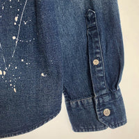 uniform experiment ユニフォームエクスペリメント DRIPPING DENIM B.D SHIRT ボタンダウンデニムシャツ プリント ペンキ インディゴ UE-189037 Size 1 福生店