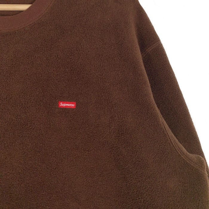 SUPREME シュプリーム 18AW Polartec Small Box Crewneck ポーラテック スモールボックスロゴ クルーネック トレーナー ブラウン Size L 福生店