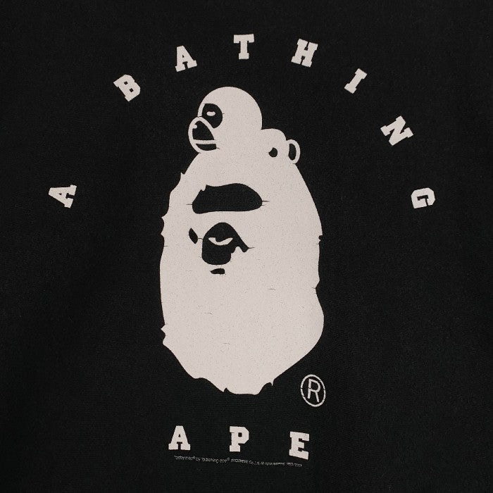 A BATHING APE アベイシングエイプ Baby Milo ベビーマイロ プリント スウェットクルーネック トレーナー ブラック Size XL 福生店