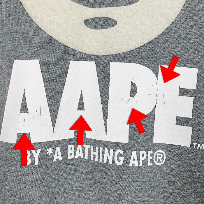 AAPE BY A BATHING APE エーエイプ クルーネック スウェットトレーナー グレー Size XL 福生店