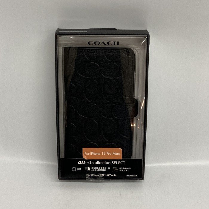 COACH コーチ iphone13 Pro Max ブックタイプケース EMBOSSED Black 未使用 瑞穂店