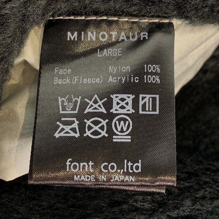 MINOTAUR ミノトール THERMAL STORAGE HOODED リバーシブル ジップアップパーカー ブラック ナイロン フリース Size L 福生店