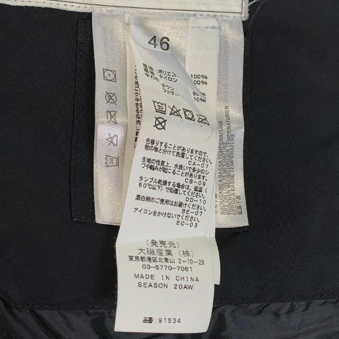 CAPE HORN ケープホーン TIERRA SRL ダウンジャケット ブラック Size 46 福生店