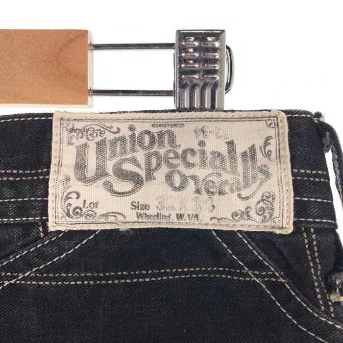 FREEWHEELERS フリーホイーラーズ UNION SPECIAL OVARALL シンチバック ウォバッシュ ワークパンツ ブラック Size 32×34 福生店