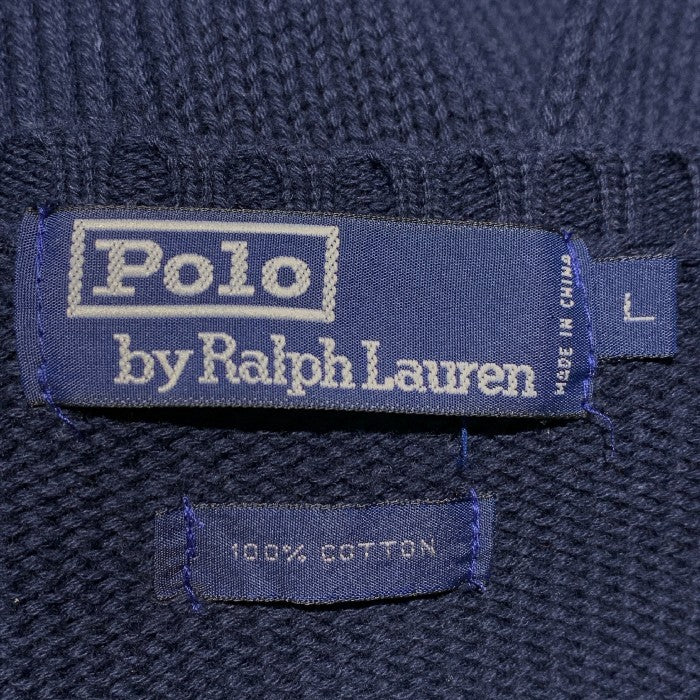 Polo by Ralph Lauren ポロラルフローレン Vネック コットンセーター ネイビー Size L 福生店