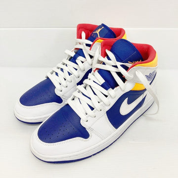 NIKE ナイキ ハイカットスニーカー マルチ 554724-131 AIR JORDAN 1 MID  WHITE NAVY YELLOW size27.0cm 瑞穂店