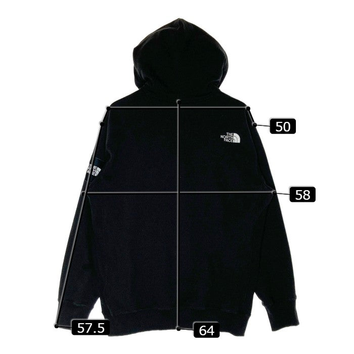 THE NORTH FACE ノースフェイス NT12333 Square Logo Hoodie スクエアロゴフーディ ブラック sizeL 瑞穂店