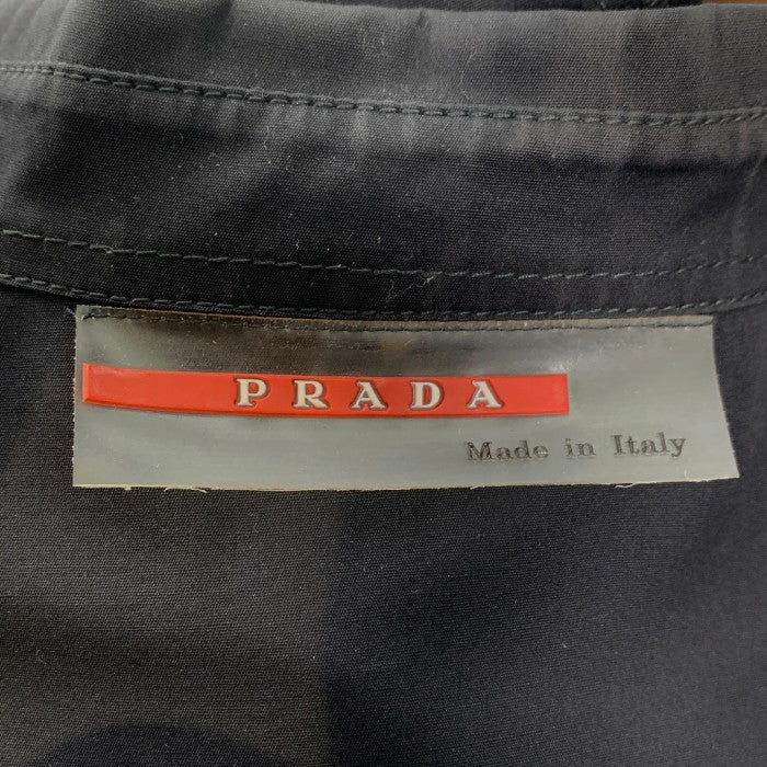 PRADA SPORT プラダスポーツ コットン ボタンシャツ 比翼 ブラック Size M 福生店