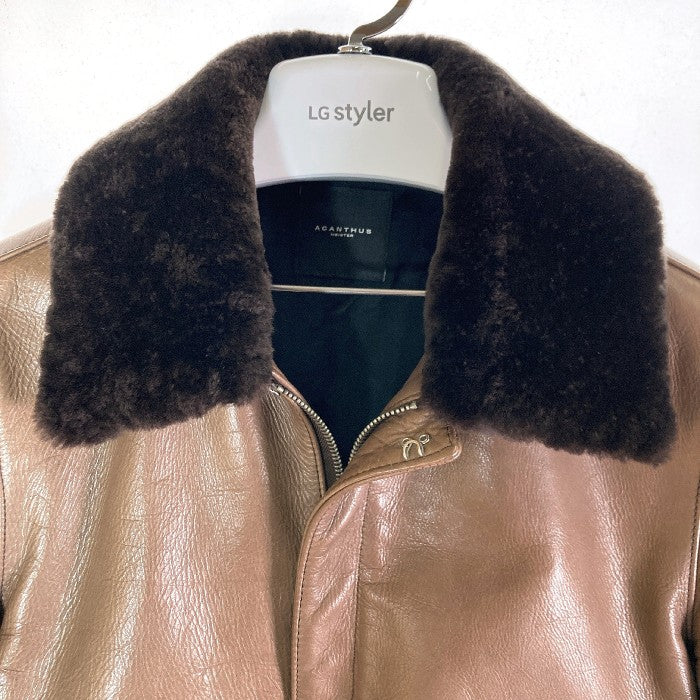 ACANTHUS アカンサス L1314B cow leather souvenir jkt 牛革 オールレザー  レザージャケット ブラウン sizeM 瑞穂店