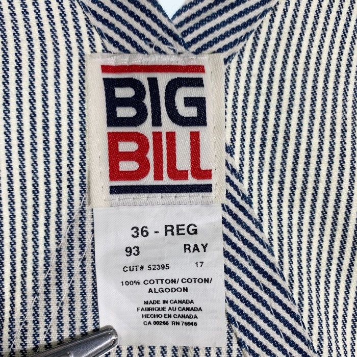 BIG BILL ビッグビル ヒッコリーストライプ オーバーオール ダブルファスナー カナダ製 Size 36 R 福生店