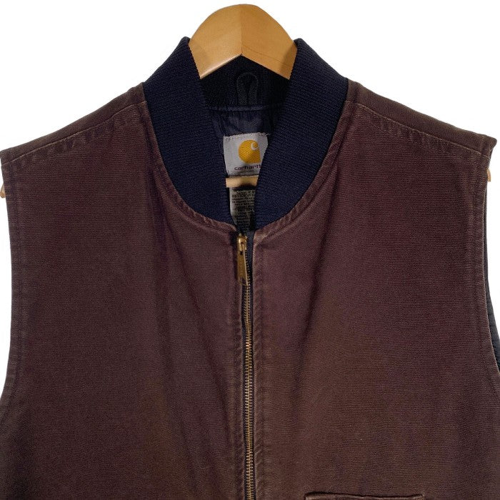 Carhartt カーハート Duck Vest ダックベスト 中綿キルティングライナー ダークブラウン メキシコ製 V02 DKB Size XL 福生店