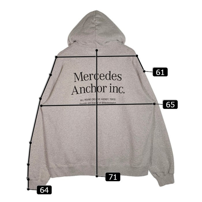 Mercedes Anchor Inc. メルセデスアンカーインク プルオーバー スウェットパーカー プリント 杢グレー Size XL 福生店