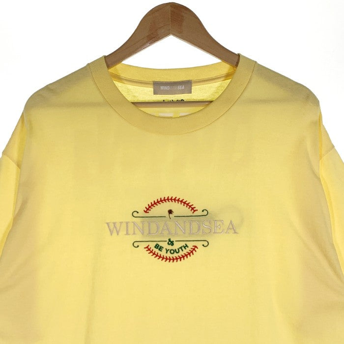 WIND AND SEA  ウィンダンシー フロント刺繍 Tシャツ WDS-CS-294 イエロー Size XL 福生店