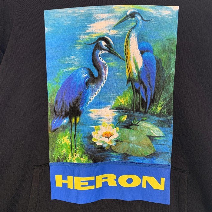 Heron Preston ヘロンプレストン 19AW Hoodir プルオーバー パーカー  グラフィックプリント ブラック HMBB004F19808001 Size L 福生店