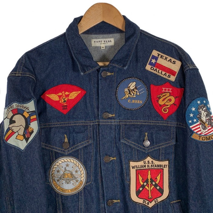 AVIREX アヴィレックス Top Gun Denim Jacket トップガン デニムジャケット ワッペン インディゴ Size XL 福生店