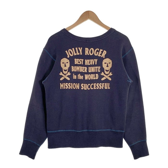 BUZZ RICKSON'S バズリクソンズ JOLLY ROGER ジョリーロガー クルーネックスウェットトレーナー ネイビー Size M 福生店